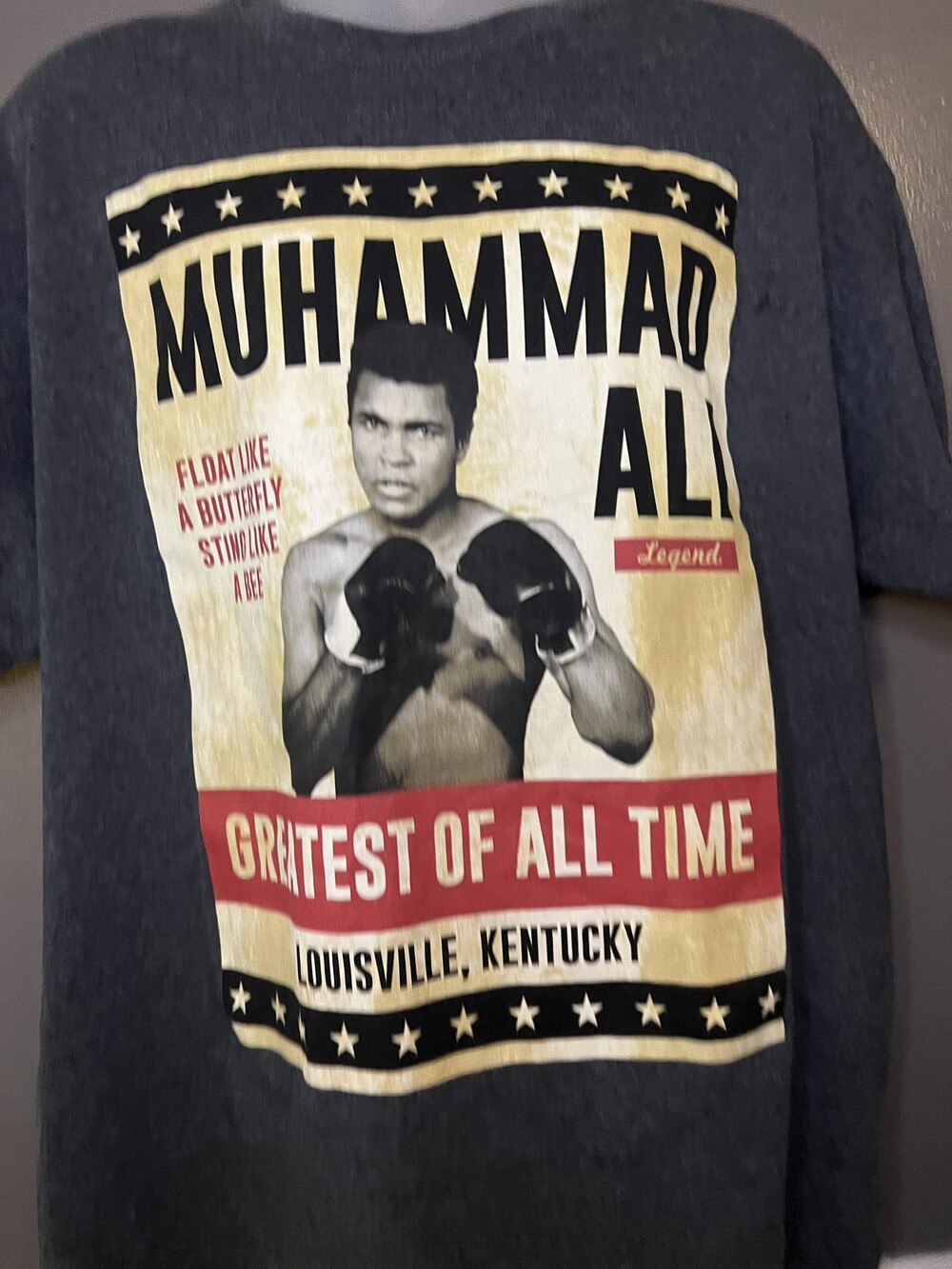 Muhammad Ali Shirt Mens 3XL Gray Greatest Of All Time Graphic Tee Boxing Legend